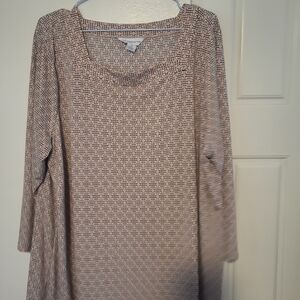 Liz Claiborne Geometric Pattern Blouse - Black and White